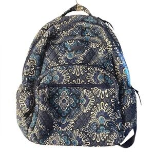 Vera Bradley Navy Floral Large Backpack- excellent condition